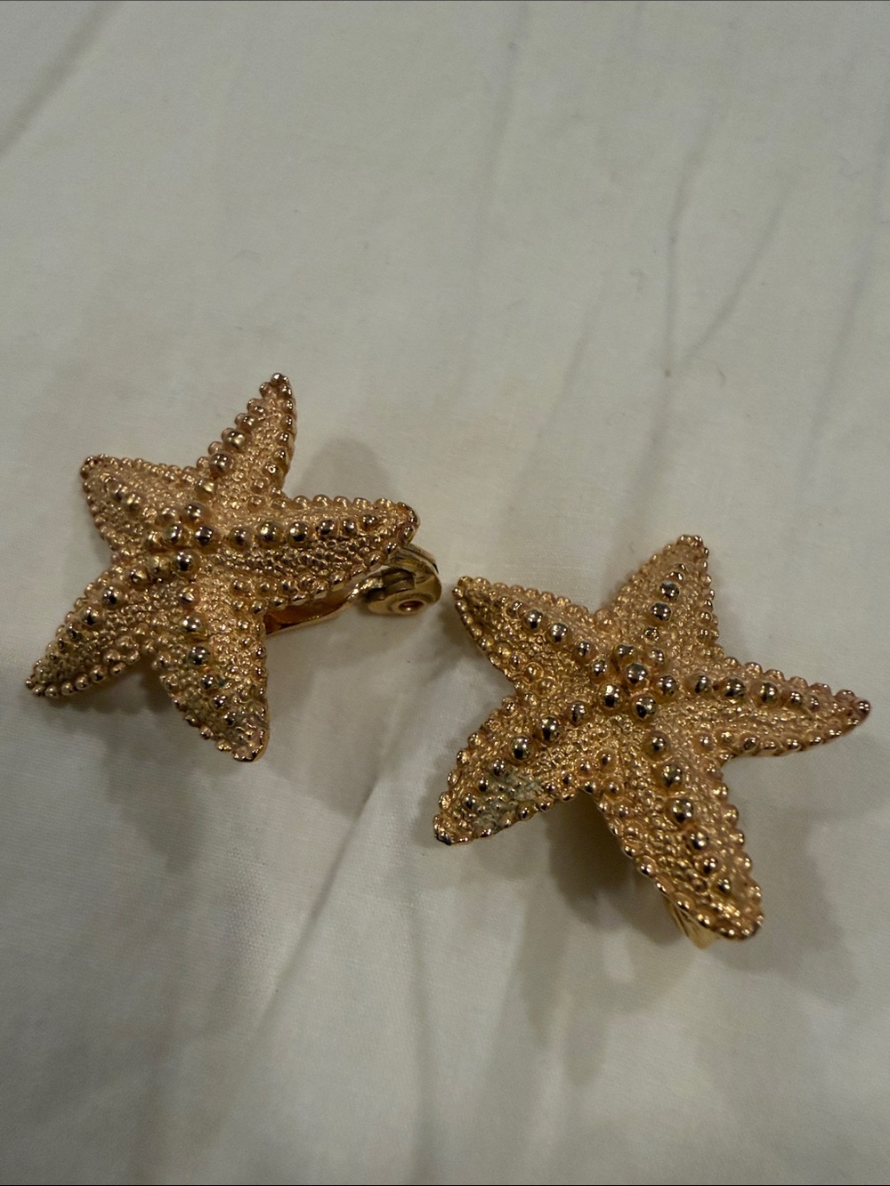 Monet Gold Starfish Clip-On Earrings